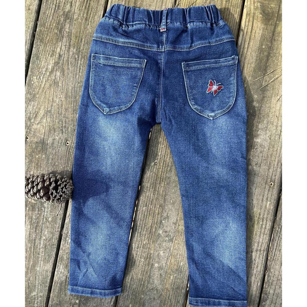 Kids Jeans with Butterfly Embroidery – Size 5T – New Without Tags - Picture 4 of 7